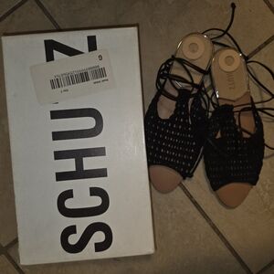 SCHUTZ Black and Tan Women's Sandals